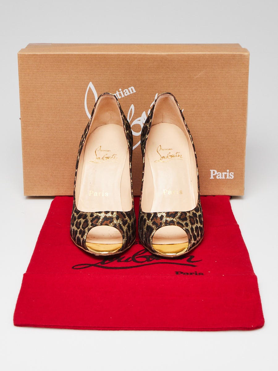 Christian Louboutin Leopard Print Metallic Fabric Giaguaro
