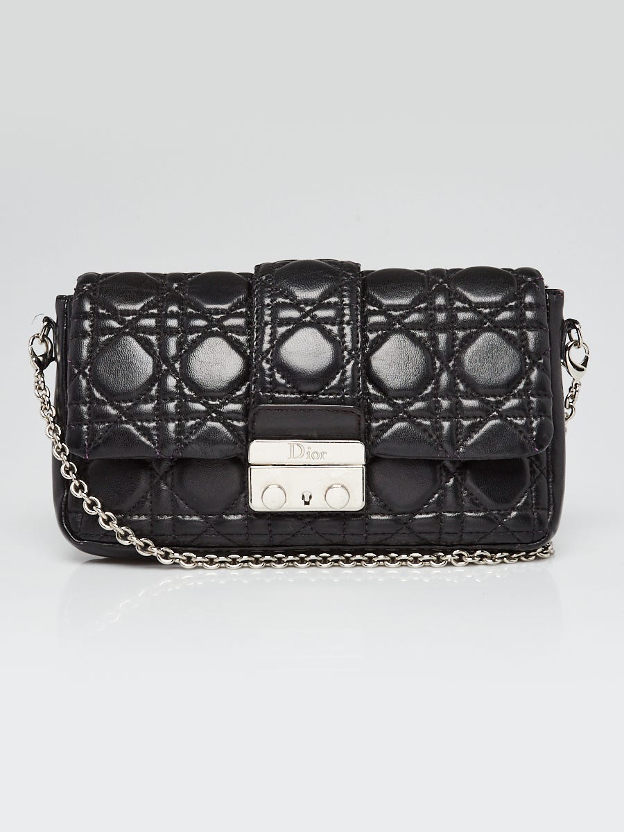 Christian Dior Black Cannage Quilted Lambskin Leather New Lock