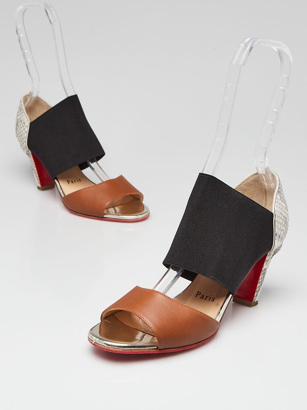 Christian Louboutin Multicolor Elastic Python Open Toe Sandals Size 5/35.5