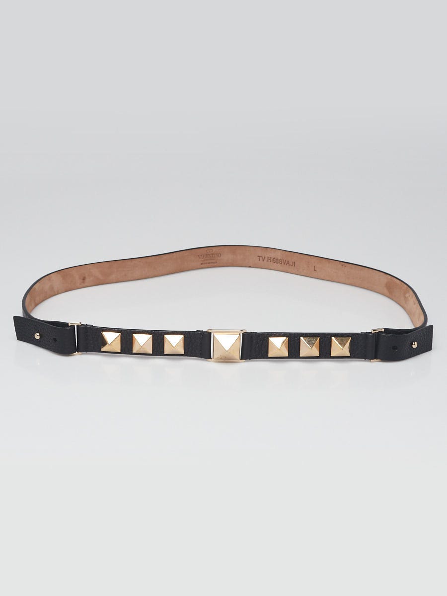 Rockstud slim leather belt