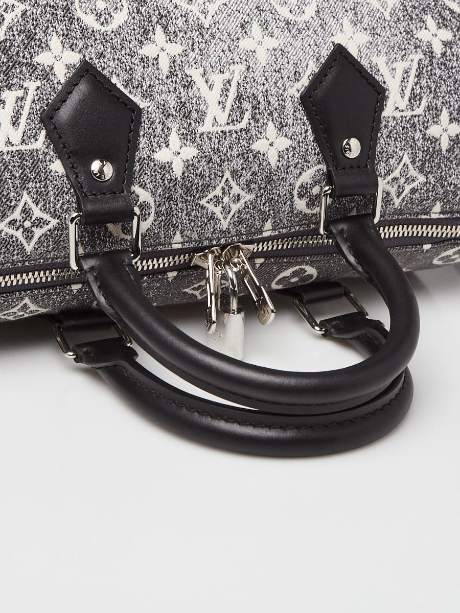 Louis Vuitton Grey/Black Monogram Jacquard Denim Speedy Bandouliere 25 Bag  - Yoogi's Closet