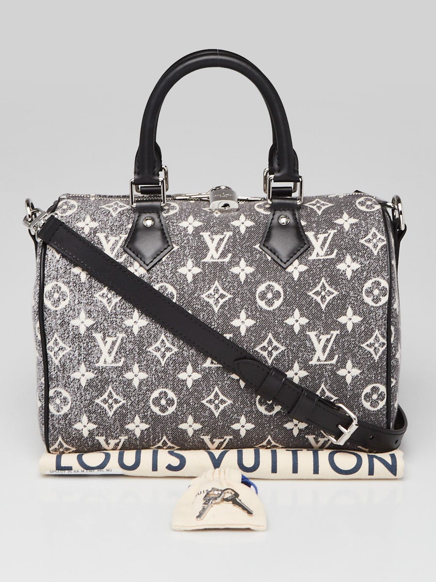 Louis Vuitton Denim Monogram Jacquard Knit Dress, Grey, S