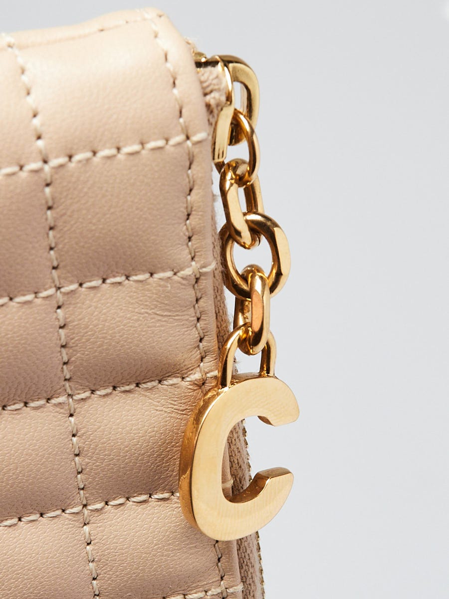 Celine C Charm Quilted Calfskin Card and Coin Case- Gold 10B823BFR