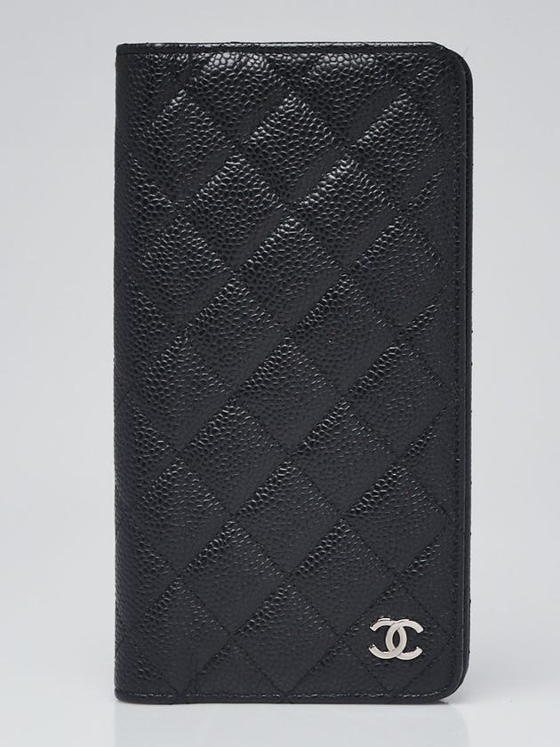 Chanel Black Quilted Caviar Leather Checkbook Holder