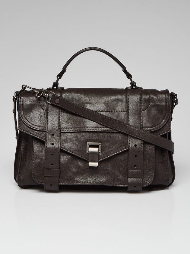 Proenza Schouler Dark Chocolate Leather Medium PS1 Satchel Bag