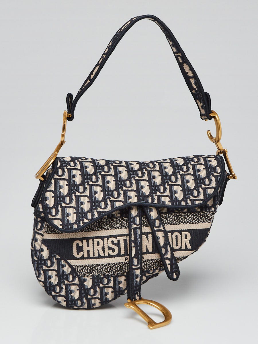 Christian Dior Dark Blue Denim Saddle Bag - Yoogi's Closet
