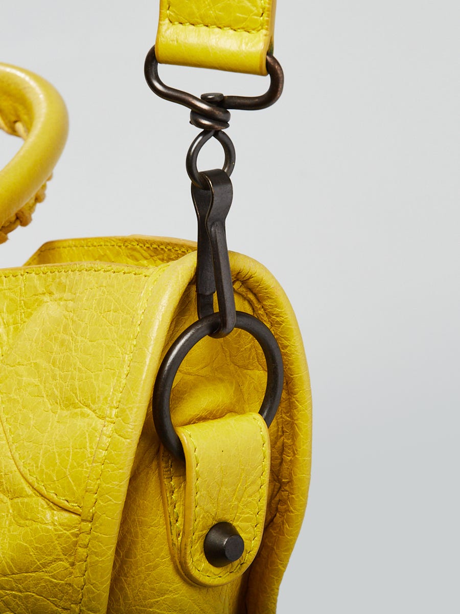 Balenciaga Curry Lambskin Leather Motorcycle City Bag | Yoogi's Closet