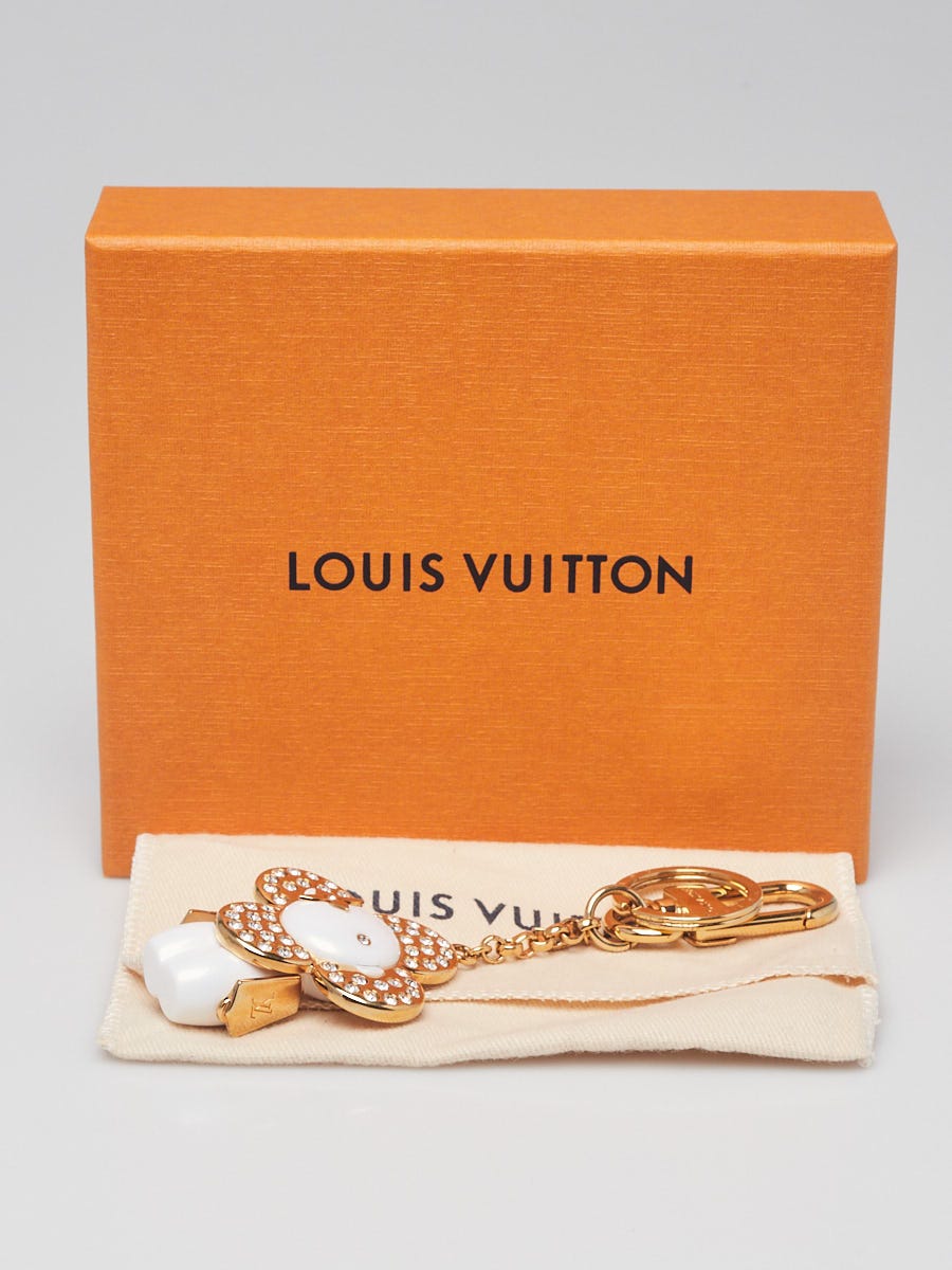 Louis Vuitton White Resin Goldtone Metal Crystal Vivienne Key