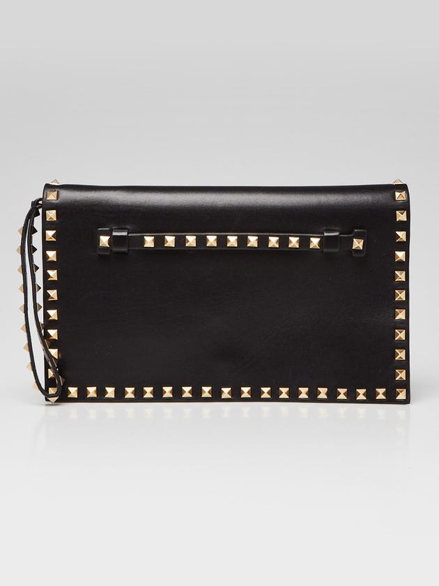Valentino Black Nappa Leather Rockstud Clutch Bag