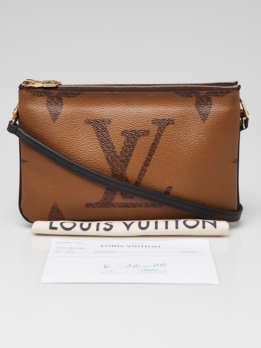 Louis Vuitton Monogram Giant Reverse Canvas Double Zip Pochette
