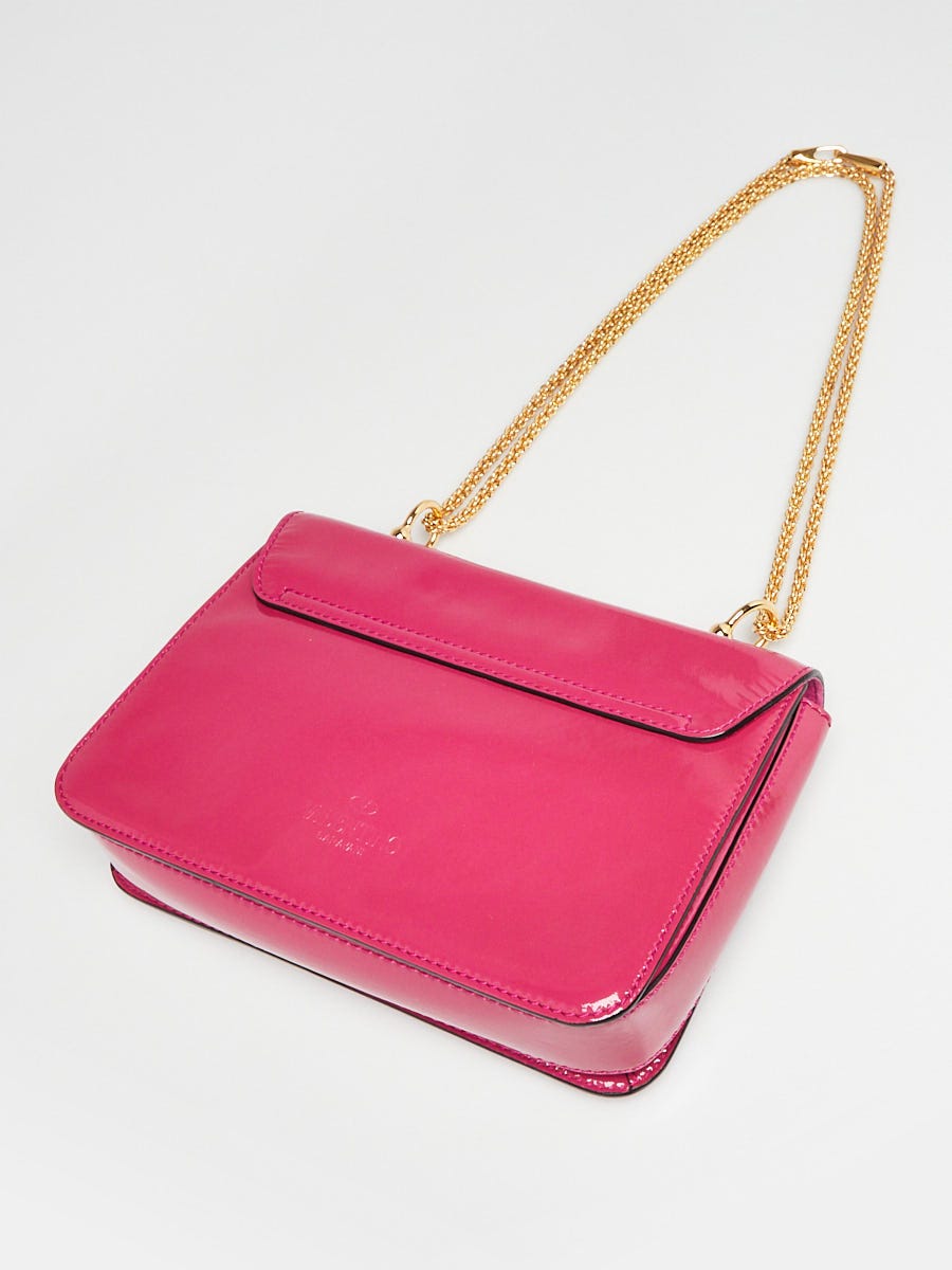 Valentino Pink Patent Leather L'Amour Rockstud Shoulder Bag