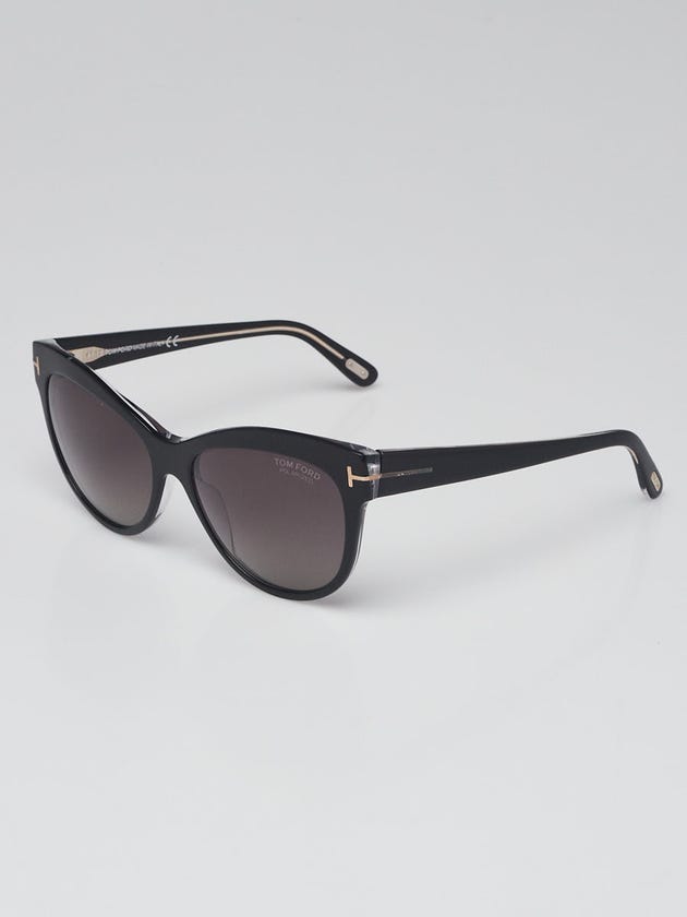 Tom Ford Black Acetate Gradient Tint Lily Cat-Eye Sunglasses