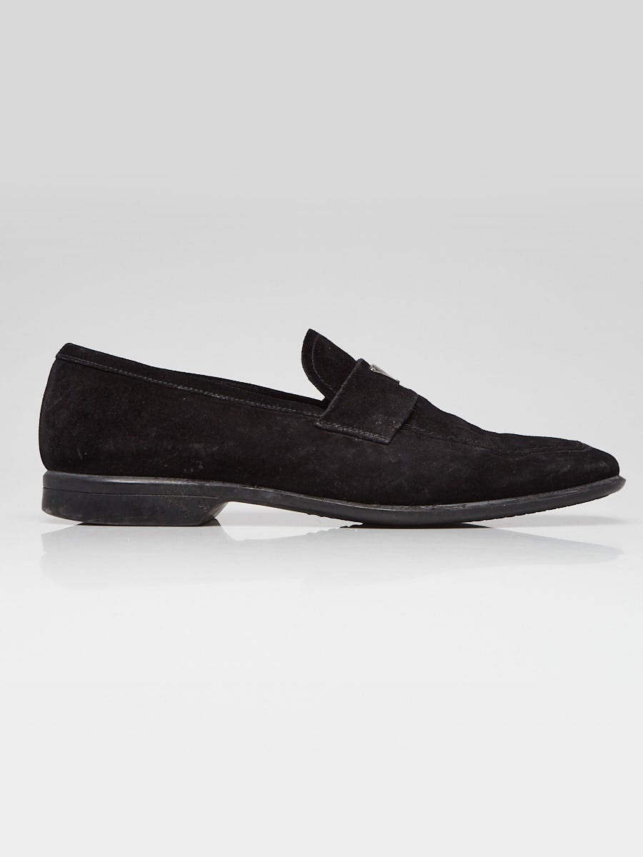 Prada Black Suede Loafers with Silver Tone Bit Prada Suede Loafers | Black | FARFETCH main image 2