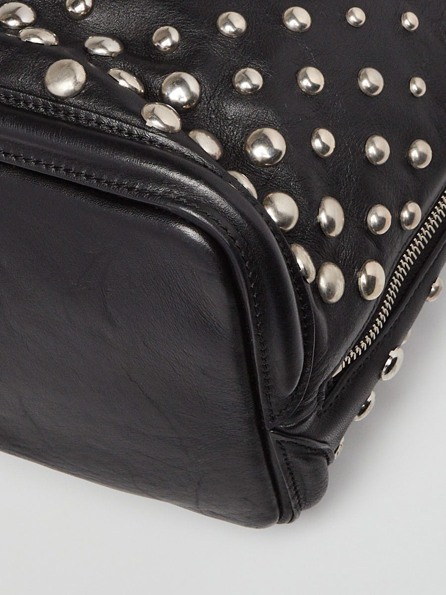 Alexander McQueen Black Studded Leather Padlock Crossbody Bag - Yoogi's  Closet