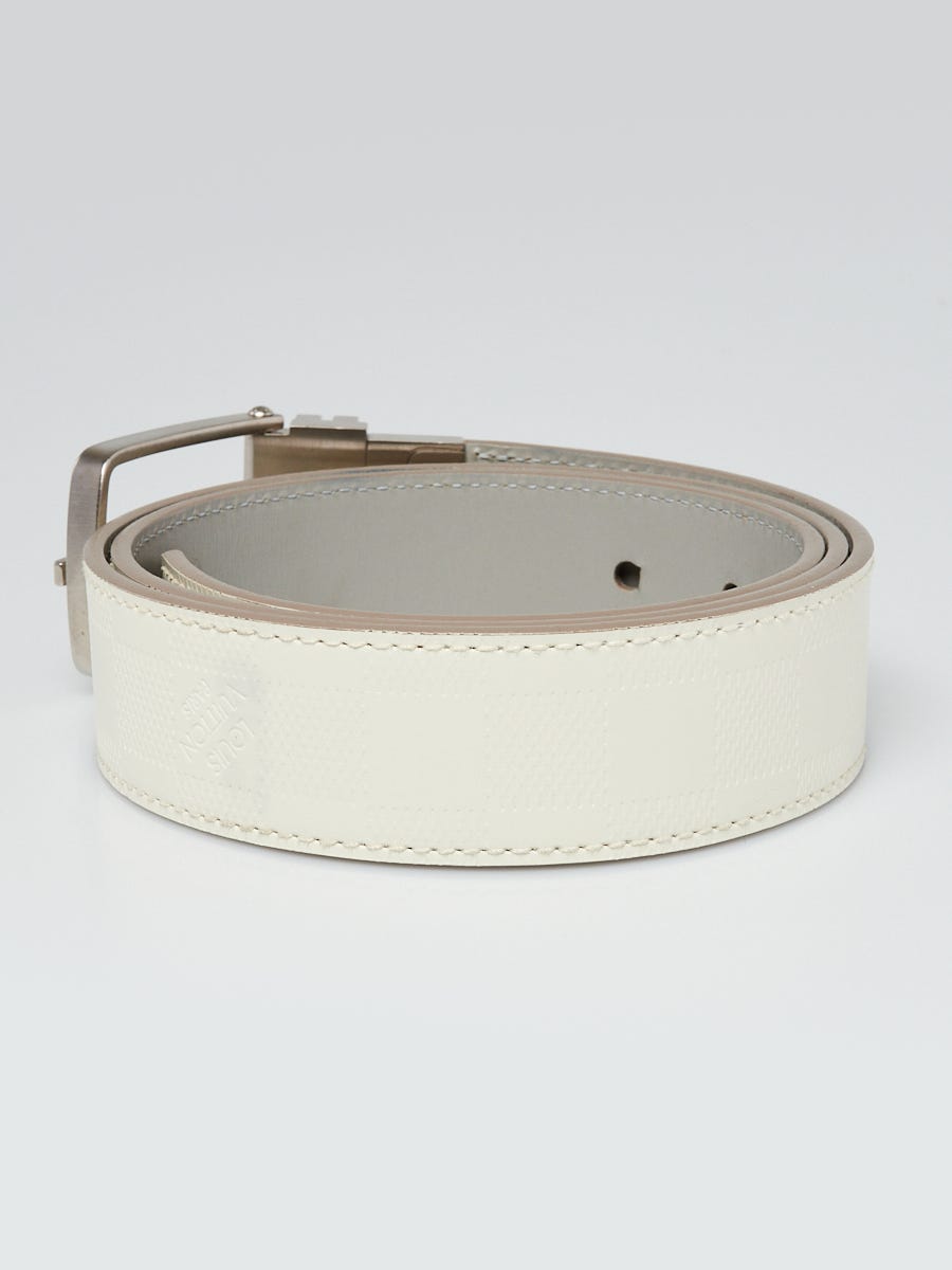Louis Vuitton White Damier Infini Leather Boston Reversible Belt Size 90/36  - Yoogi's Closet