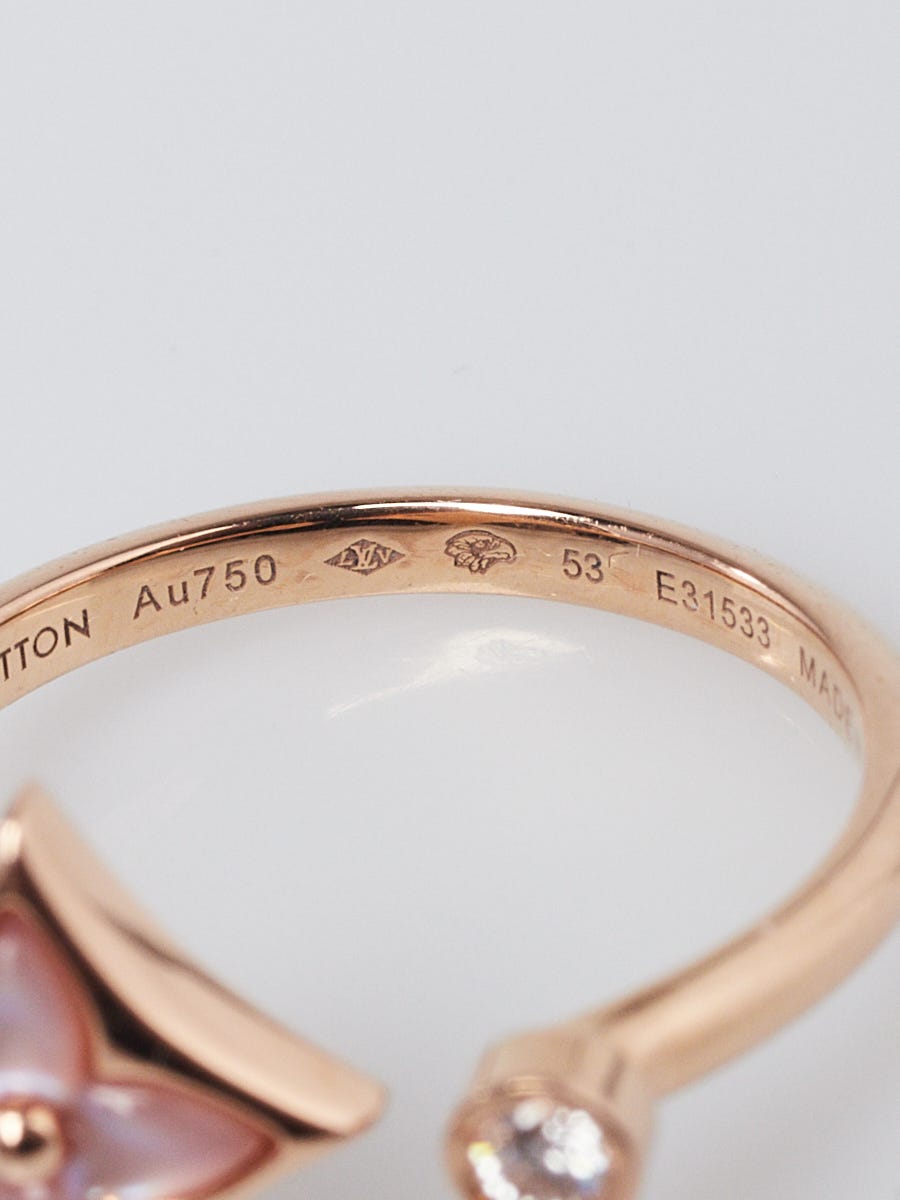 Sold at Auction: Louis Vuitton COLOR BLOSSOM RING 18K PINK GOLD MOTHER