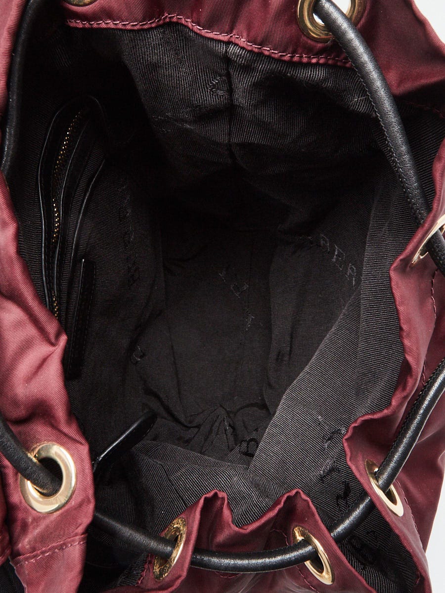 Burberry Burgundy Nylon Small Rucksack Backpack Bag