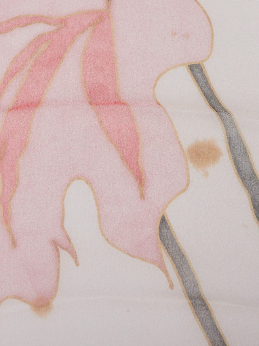 Chanel Pink Multicolor Silk CC Print Scarf | Yoogi's Closet