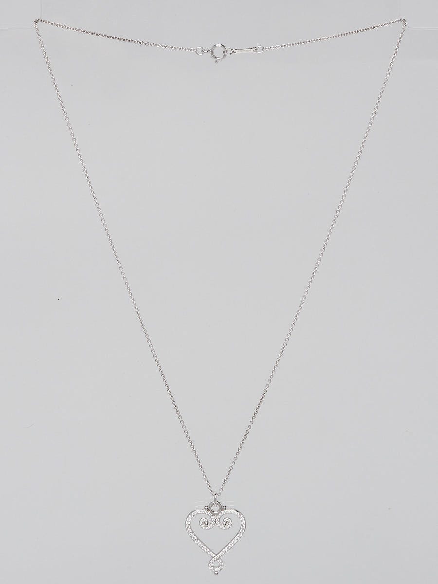 Tiffany & Co. 18k White Gold and Diamond Paloma Picasso Venezia Heart Pendant
