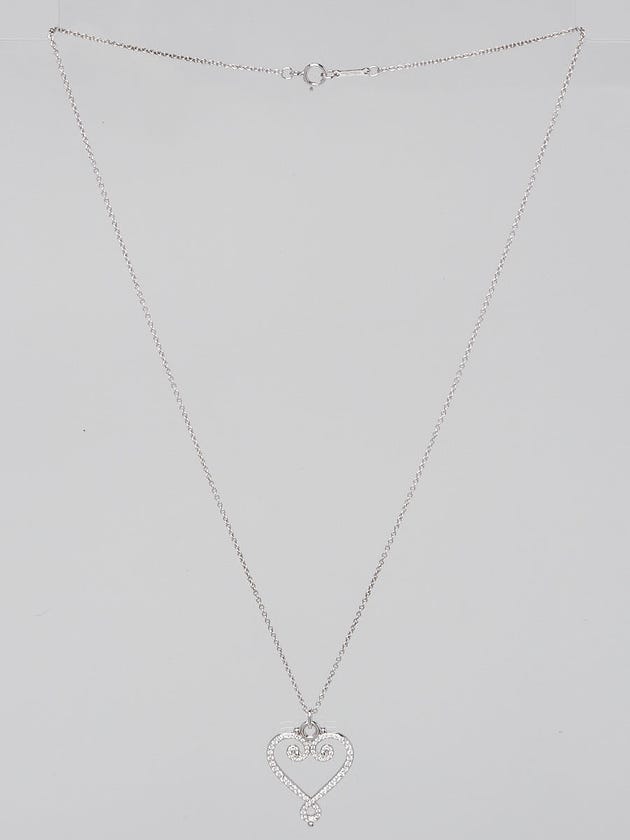 Tiffany & Co. 18k White Gold and Diamond Paloma Picasso Venezia Heart Pendant