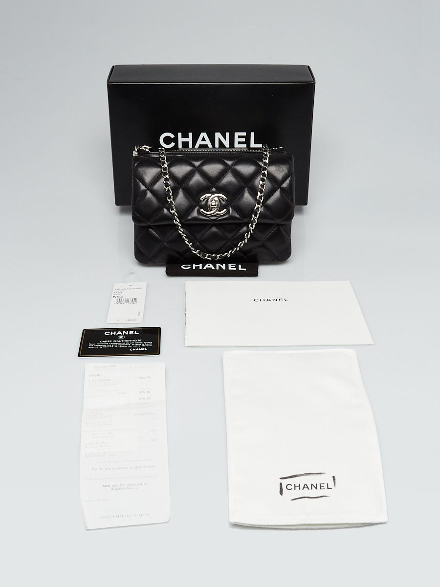 Chanel Black Quilted Lambskin Leather Daily Zippy Crossbody Bag