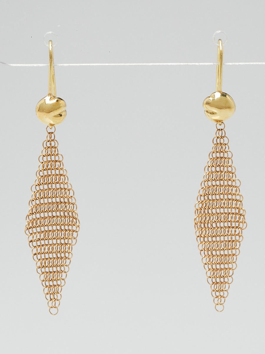 Tiffany gold clearance mesh earrings