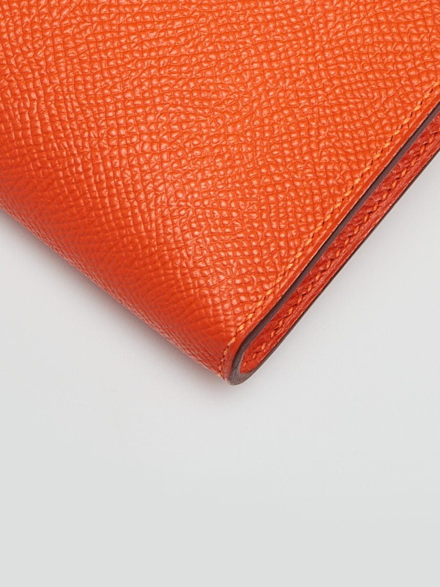 Hermes Orange Epsom Leather Gold Plated Kelly Cut Bag - Yoogi's Closet