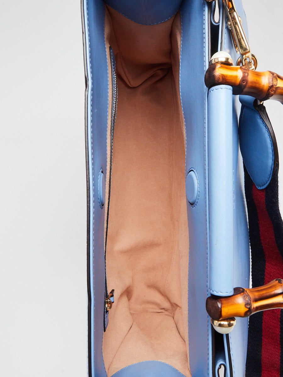 Gucci Light Blue Smooth Calfskin Leather Nymphaea Large Top