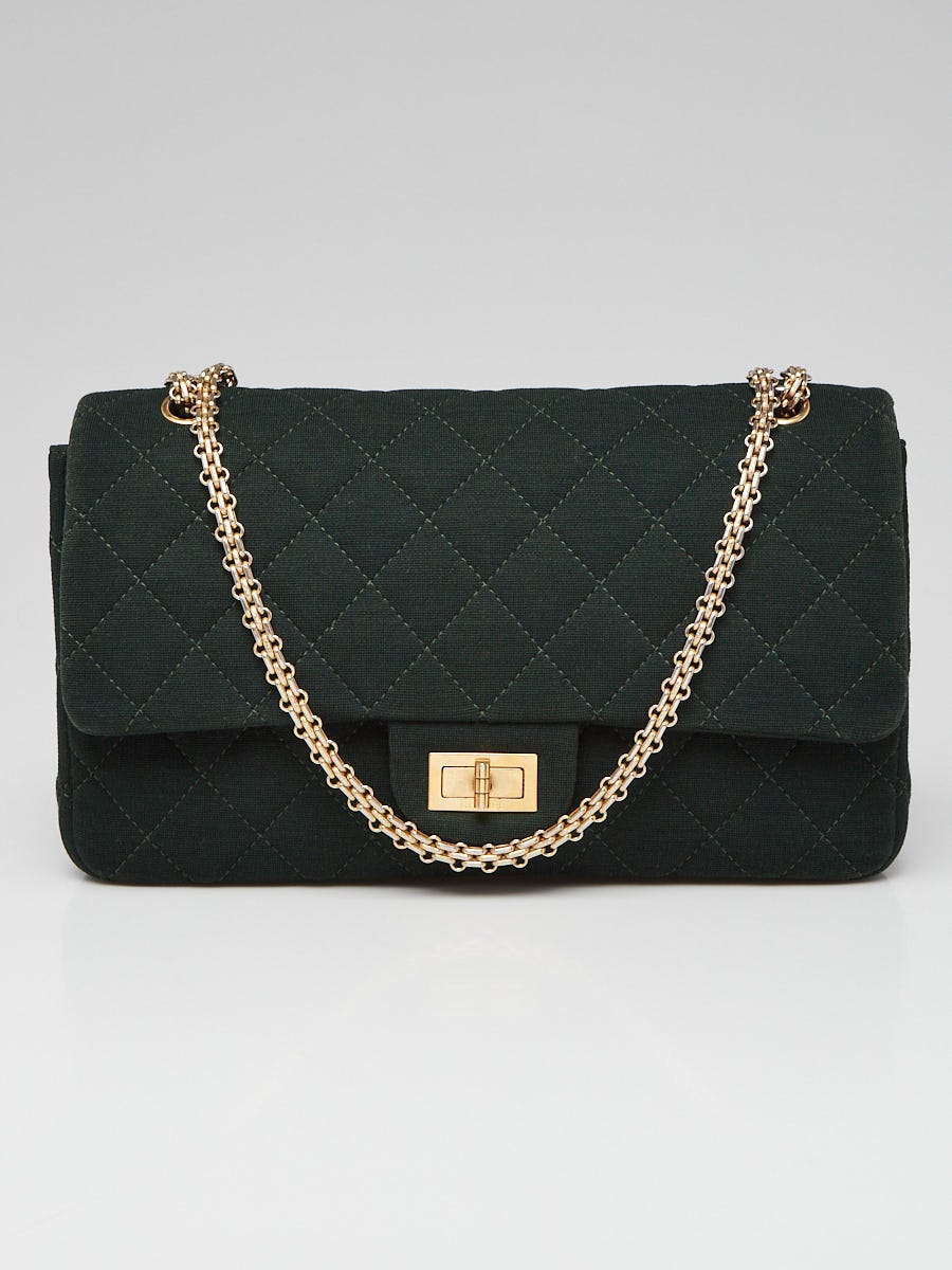 Chanel Green 2.55 Reissue Quilted Classic Jersey 227 Jumbo Flap Bag