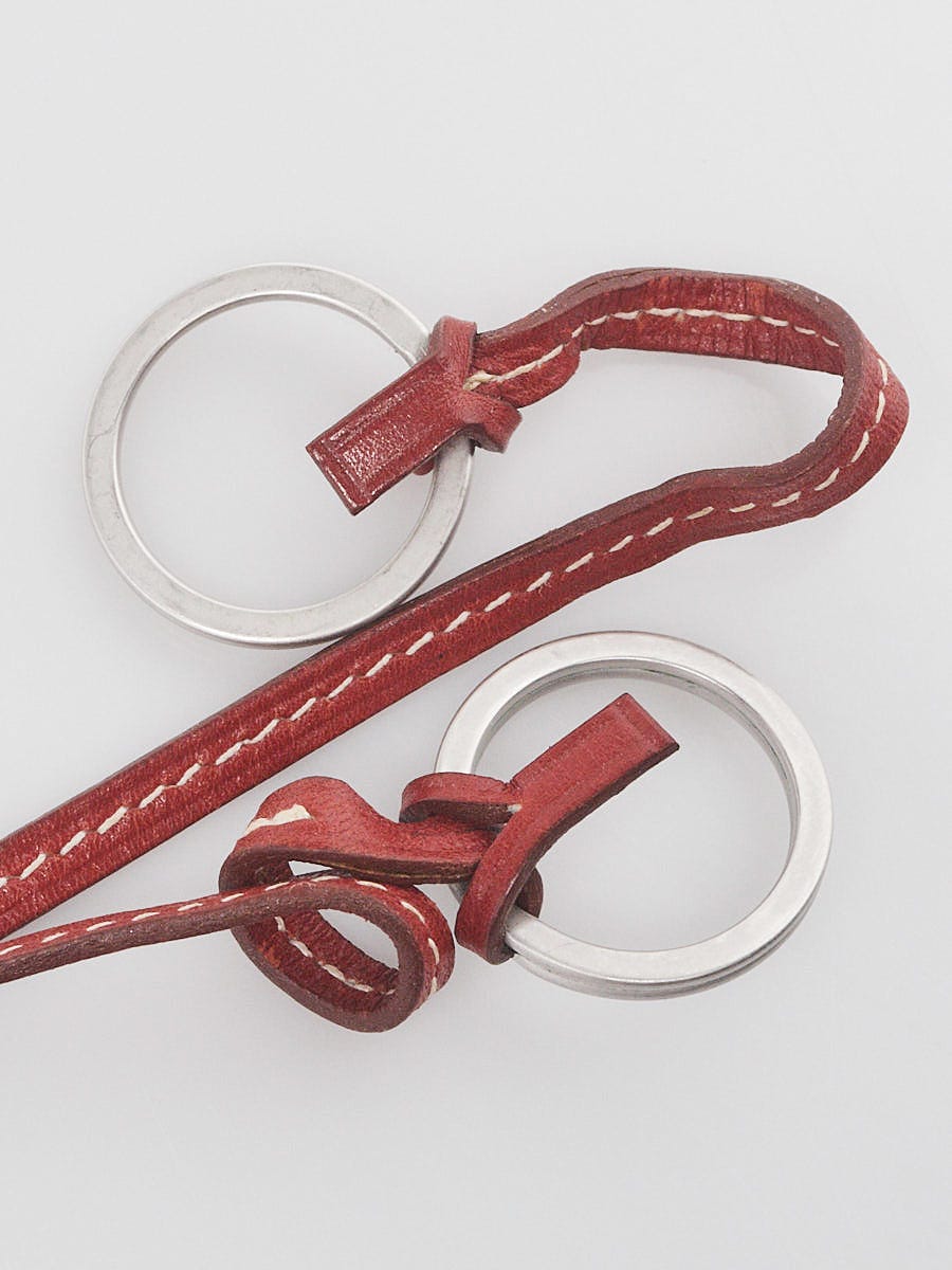 Hermes Brique Tadelakt Leather Oversized Clochette Necklace