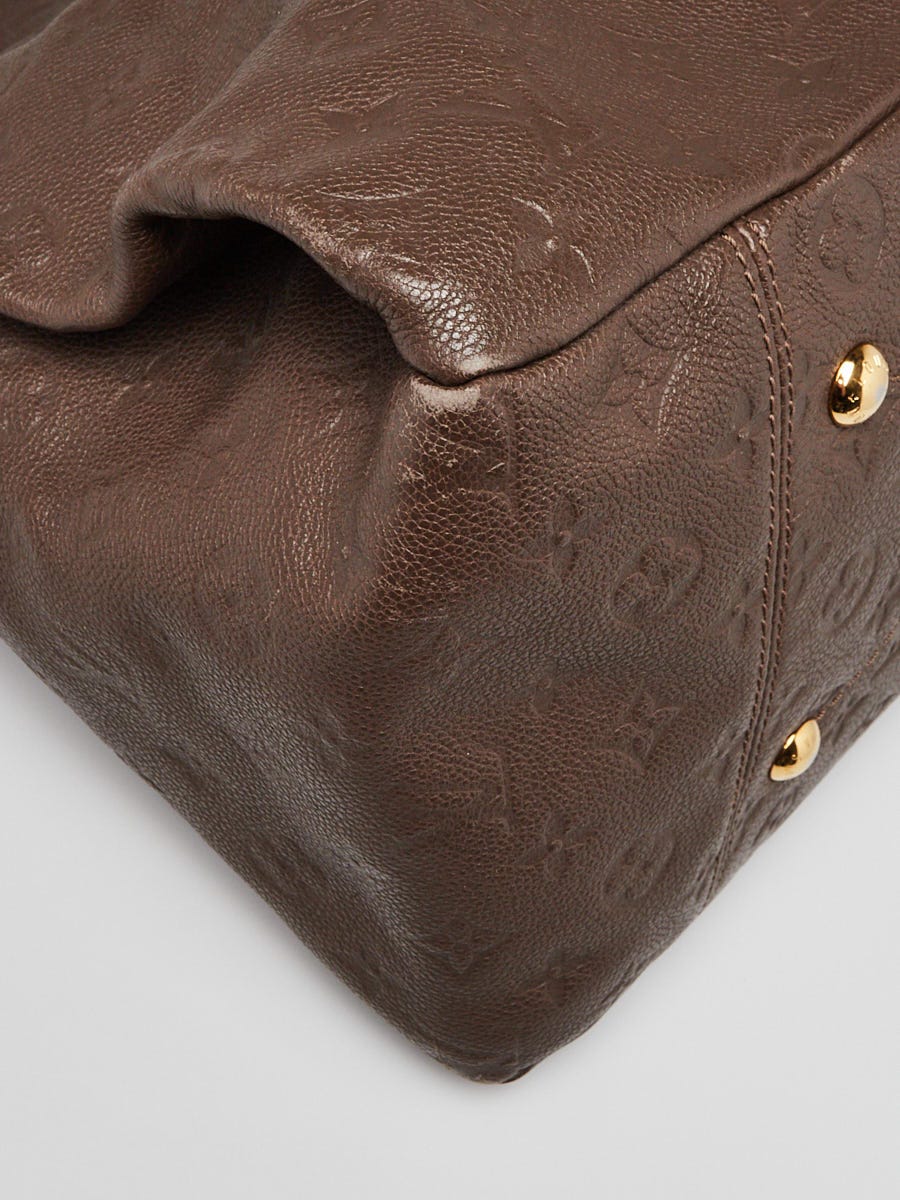 LOUIS VUITTON Artsy MM Monogram Empreinte Leather Shoulder Bag Terre