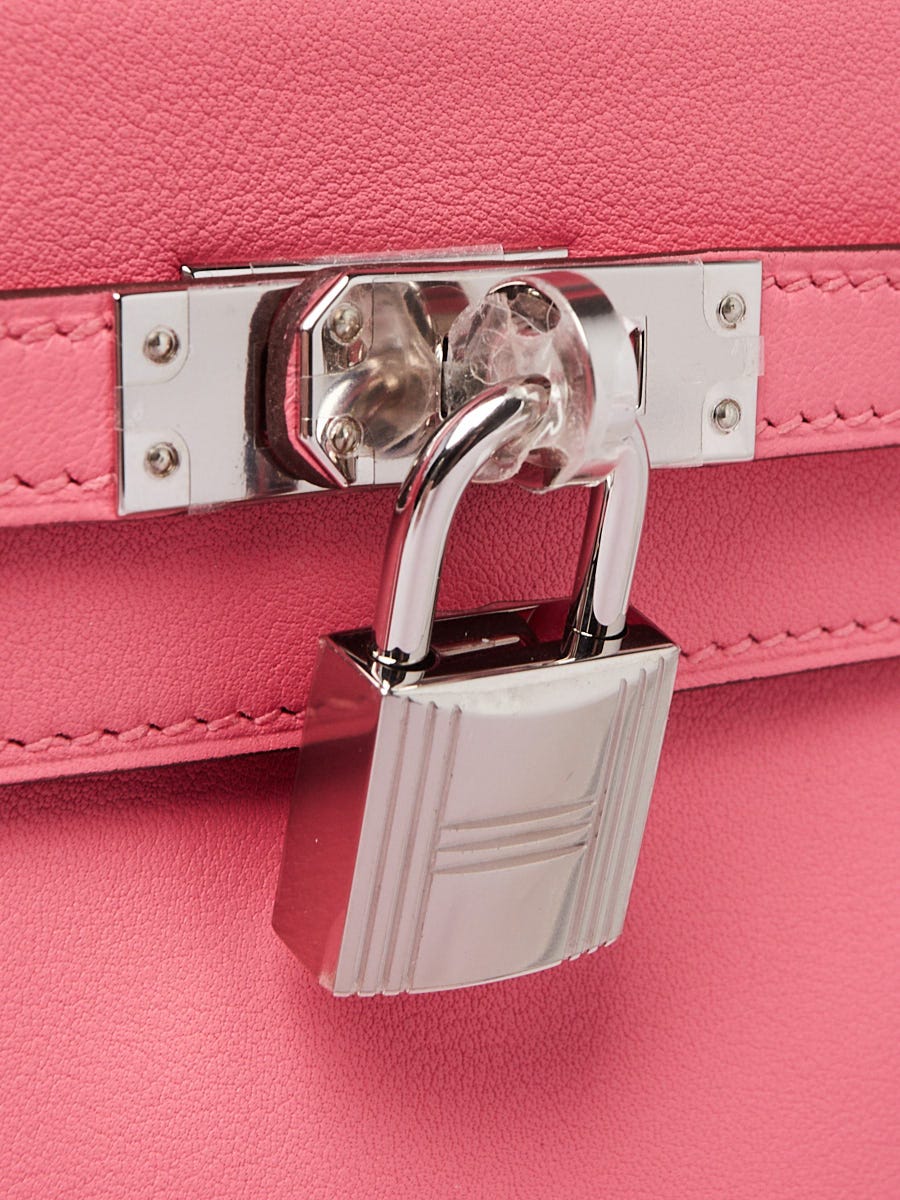 Hermes Kelly Handbag Pink Swift with Palladium Hardware 25 Pink 22126925