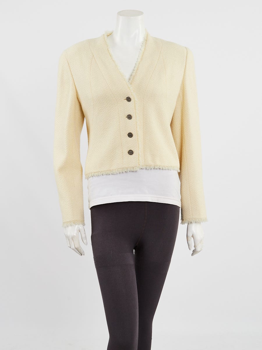 Ivory Tweed Cropped Jacket Size 40