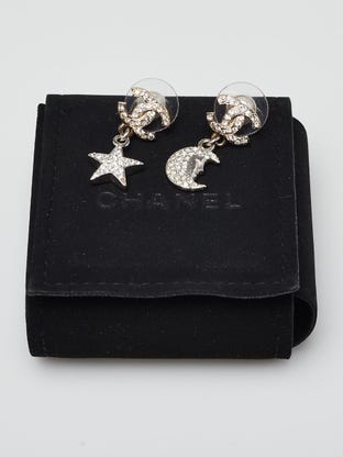 Chanel CC Faux Pearl Stud Earrings 
