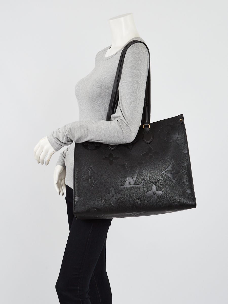 Louis Vuitton Black Monogram Empreinte Leather V MM Tote Bag - Yoogi's  Closet