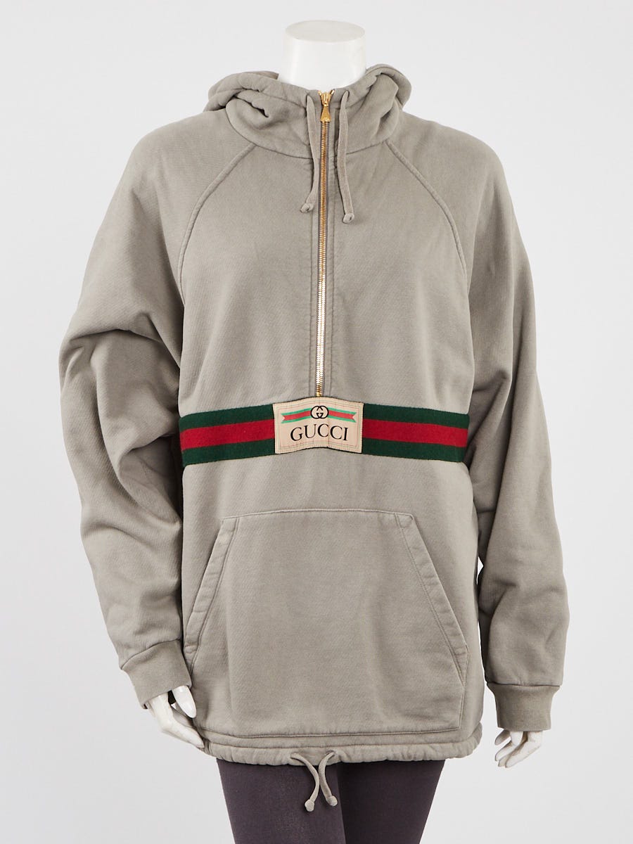 medium grey cotton Moncler logo-patch zip-up hoodie