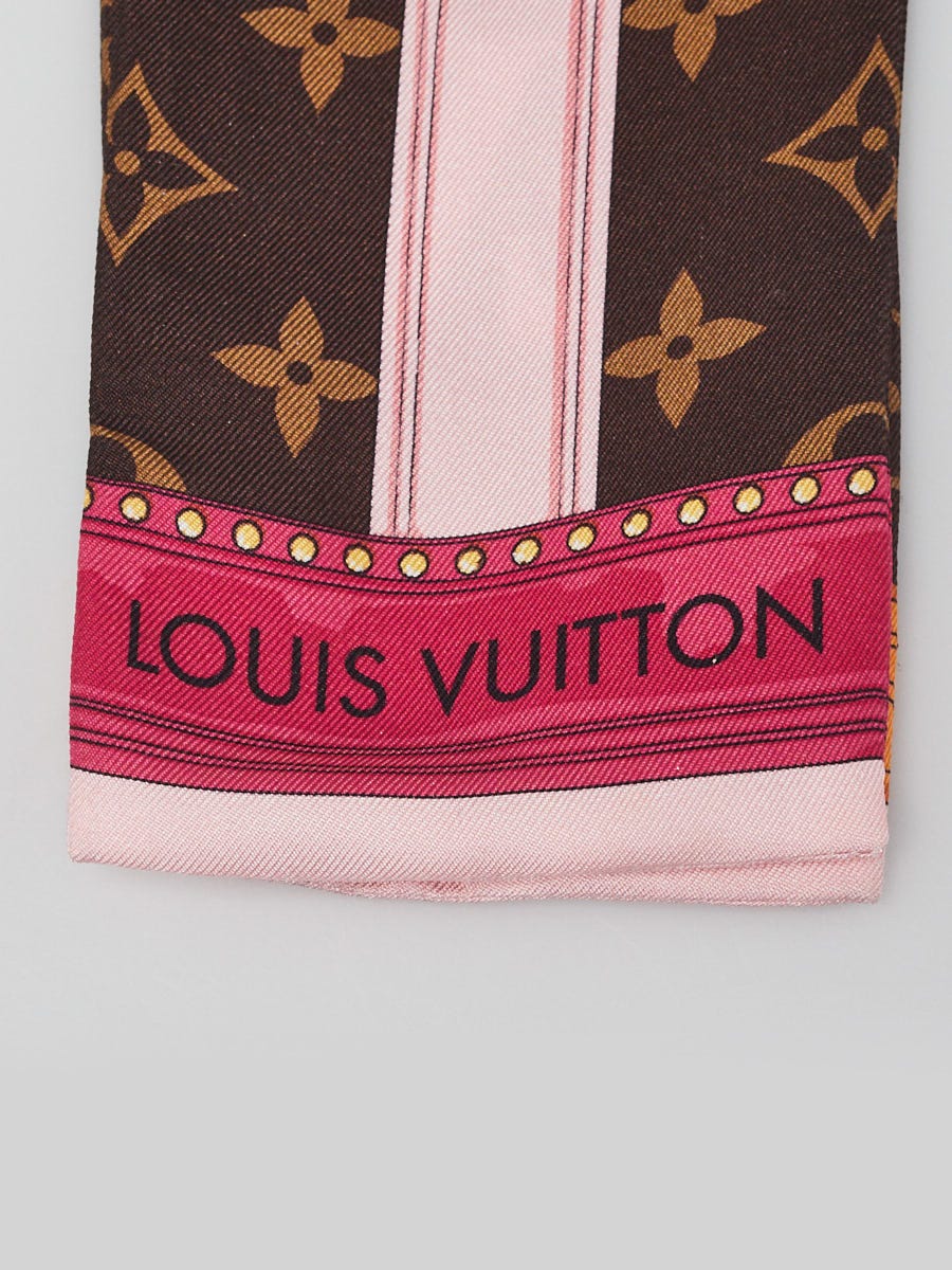 LOUIS VUITTON Brown Monogram Trunk Bandeau Silk Scarf 120cm M72395