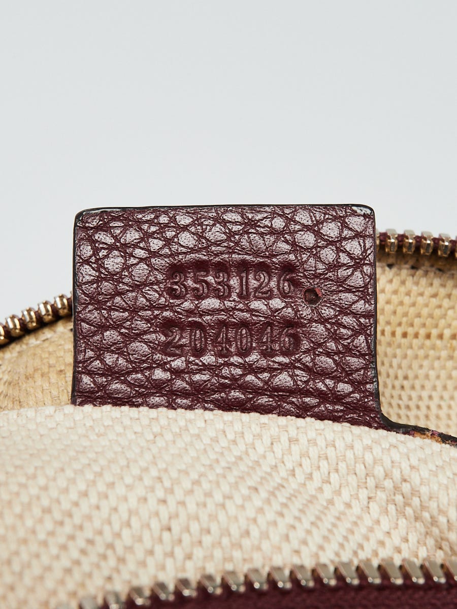 Gucci Burgundy Pebbled Leather Soho Chain Large Shoulder Bag