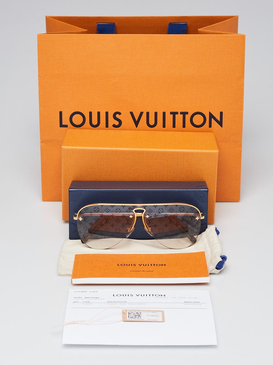 Authentic New Louis Vuitton Grease Gold Frame Sunglasses Z1366E