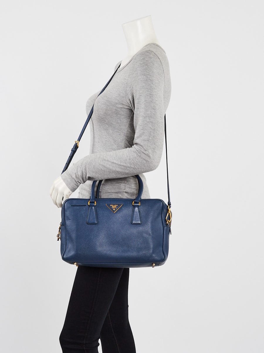 Prada Saffiano Lux Bauletto Bag - Black Shoulder Bags, Handbags