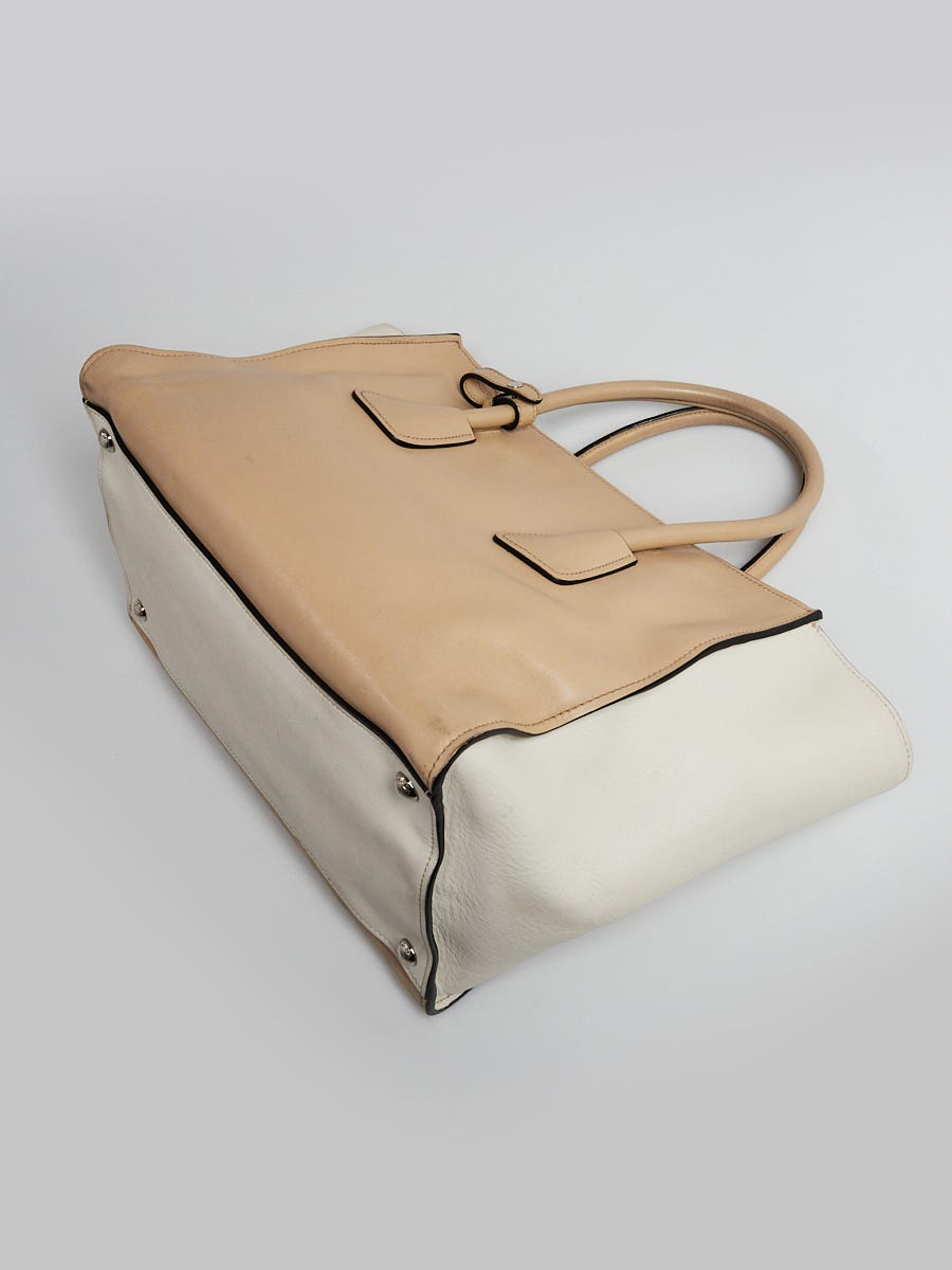 Prada Vintage - Canvas Double Cuir Satchel Bag - Brown Beige