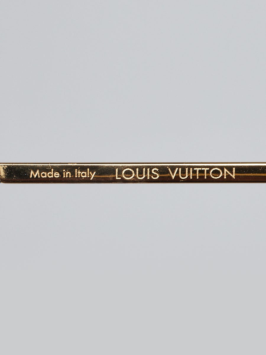 Louis Vuitton Goldtone Metal Aviator Frame Pink Lens Grease