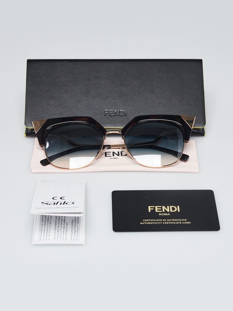 Fendi Tortoise Shell Acetate Iridia Cat Eye Sunglasses  display picture 3