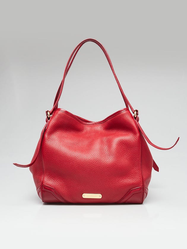 Burberry Red Leather Canterbury Tote Bag