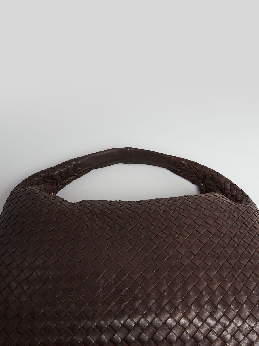 Bottega Veneta Ebano Intrecciato Woven Nappa Leather Large