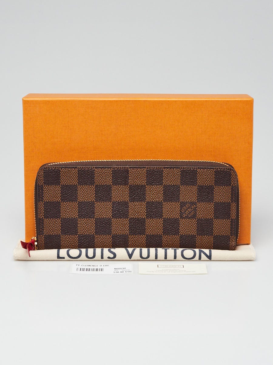 Louis+Vuitton+Damier+Ebene+Clemence+Wallet+N60534 for sale online