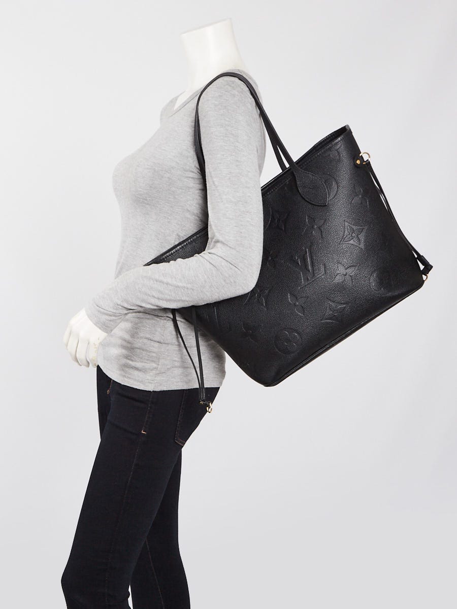 Louis Vuitton Black Monogram Giant Empreinte Leather Neverfull MM NM Bag  w/o Pochette - Yoogi's Closet