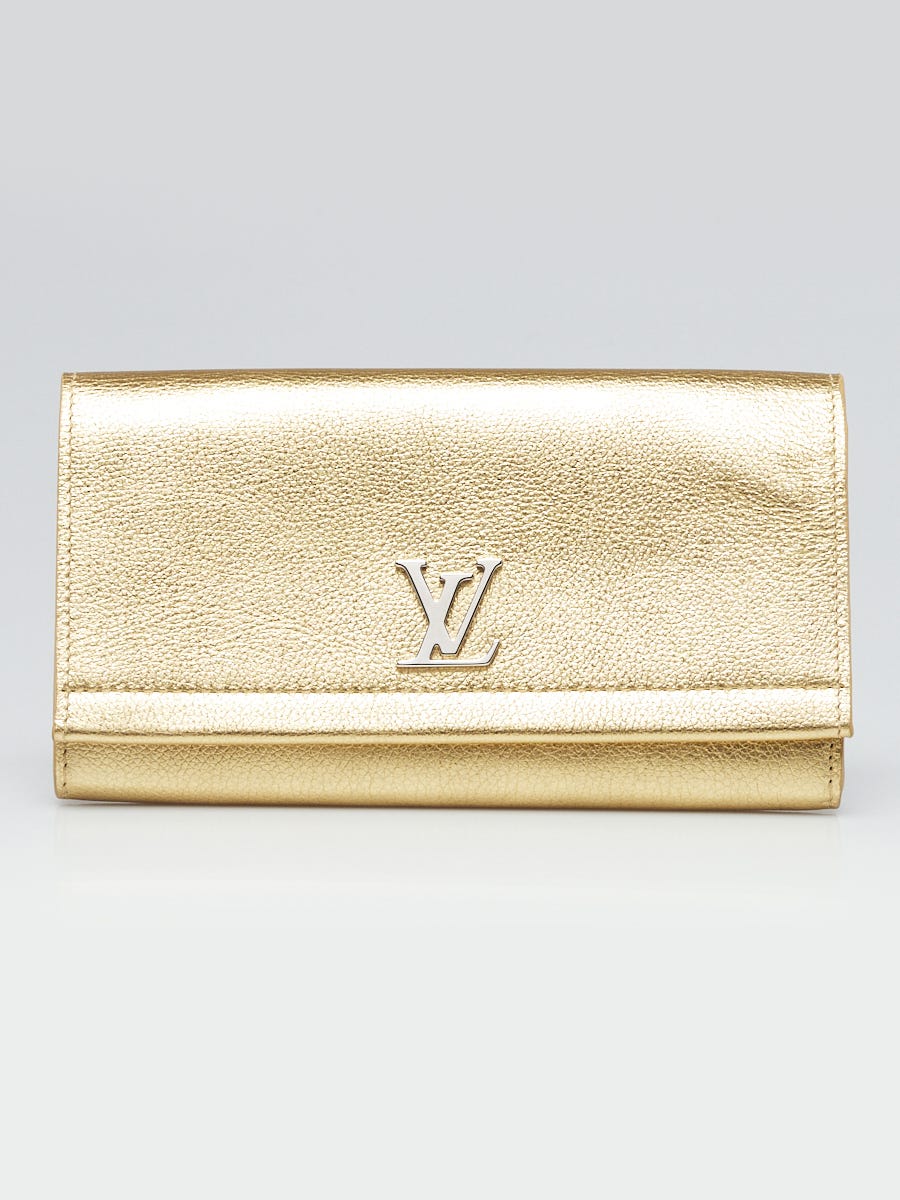 Louis Vuitton Gold Leather MyLockMe Long Flap Wallet