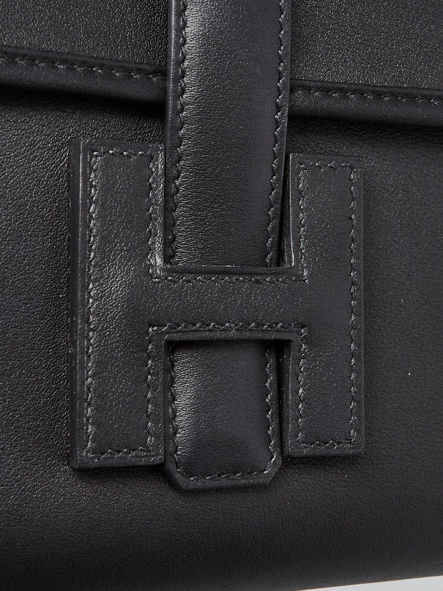 Hermes Black Swift Leather Jige 29 Clutch Bag