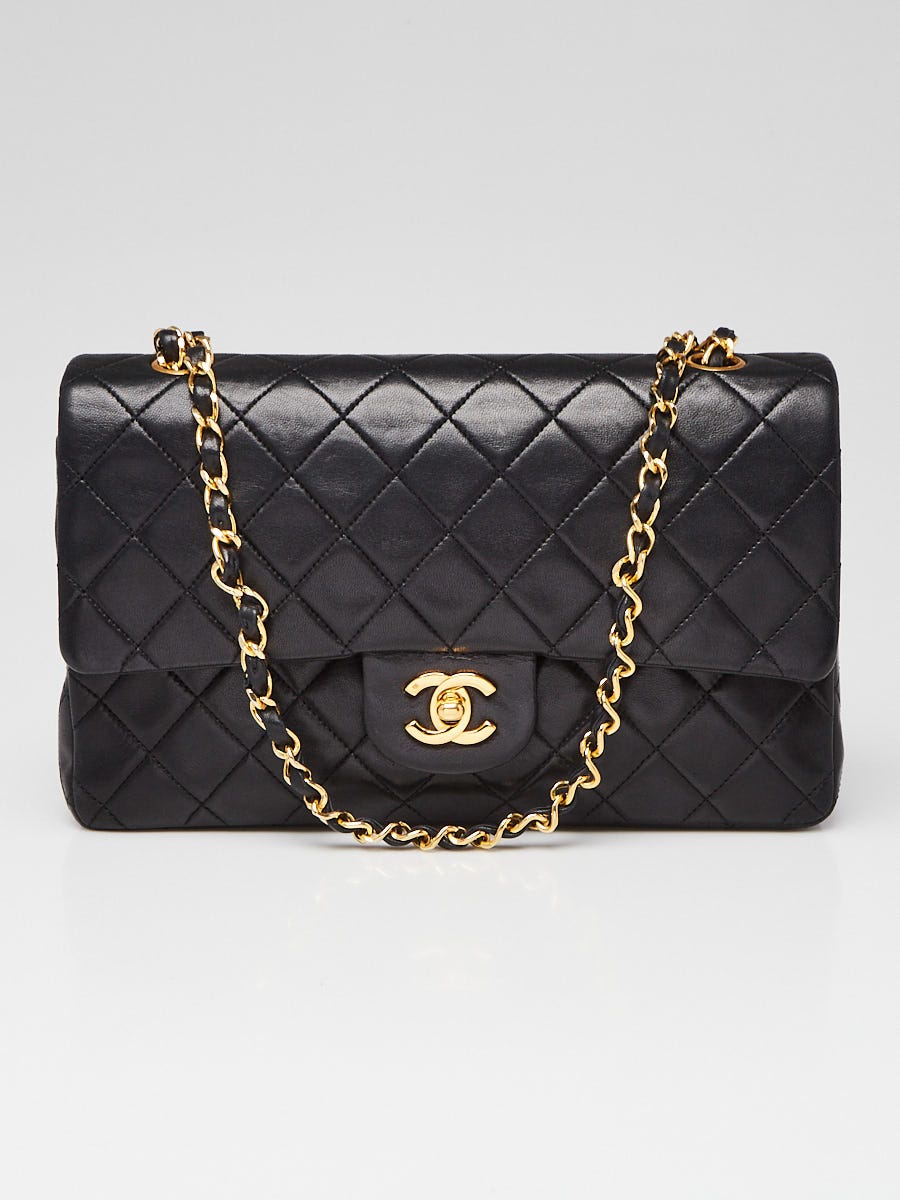 Vintage Lambskin Quilted CC Shoulder Bag Black - Chanel